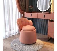 XRBCNMM Tabouret de commode avec dossier de rangement, repose-pieds rond, roulettes, repose-pieds roulant, chaise de maquillage pour salon et chambre à coucher, petit pivotant, ottoman moderne