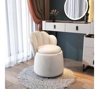 XRBCNMM Tabouret de commode avec dossier de rangement, repose-pieds rond, roulettes, repose-pieds roulant, chaise de maquillage pour salon et chambre à coucher, petit pivotant, ottoman moderne