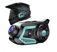 XRC TECH Caméra de tableau de bord Bluetooth 2K pour casque de moto, avec connexion mobile sans fil étanche IP66, enregistrement en boucle, réduction du bruit, interphone simultané à 6 personnes à