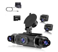 XRC TECH Caméra embarquée à 5 objectifs 360° pour voiture, caméra avant et arrière FHD 1080p, Wi-Fi intégré avec enregistreur vidéo GPS, câble OBD, moniteur de stationnement 24 h, vision nocturne