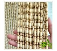 Xrdbfd Rideau De Perles pour Porte, 70x120/90x150/120x200cm Rideau De Porte en Perles Bois De Bambou Naturel, Rideau De Porte Décoratif Suspendu, Rideau De Séparation Anti-Mouches,40strands-80x230cm
