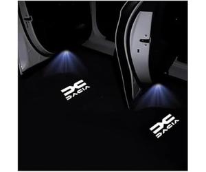 XRDCPMLM Voiture Eclairage Porte pour Dacia Duster/Jogger/Dokker/Sandero/Spring/Logan/Lodgy,Lumière Bienvenue Projecteur Lampe Décoration D'intérieur Accessoires,1-2 Pcs