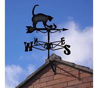 XRDSHY Girouette Chat, Touche Météo avec Monture De Toit Style, Acier Inoxydable Avion Animal Motif Extérieur Weatherervane, pour Le Jardin Girouette,Cat and Mouse