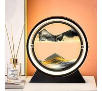 XRDSHY Lampe LED en Forme de sablier 3D, lumière de Nuit à Sable mouvant, décoration de Table, 3 Couleurs, USB, lumière de Sable Mobile pour décoration d'intérieur, Cadeau,Noir-12 Pouces