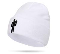 XRDSS Bonnet d'hiver unisexe brodé hip-hop chaud tricoté - Blanc - Taille Unique