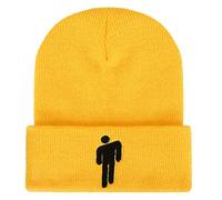 XRDSS Bonnet d'hiver unisexe brodé hip-hop chaud tricoté - Jaune - Taille Unique