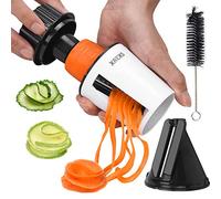 XREXS Spiraliseur de Légumes Spaghettis de Légumes Spiralizer - 2 Lames Interchangeables Coupe Légume Découpe-légumes pour Vos Fruits et Légumes - Spirales, Juliennes, Spaghettis, Nouilles, Rubans