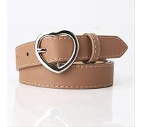 XRHYJK Femmes Robe Ceintures Ceinture À Boucle Ardillon en Forme De Cœur pour Femme Adolescent Étudiant Mode Jean Sauvage Ceinture en Cuir PU 105X2.4Cm Kaki