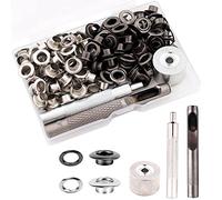 XRIHSNAVI Ensemble d'outils de couture, Oeillets inoxydables 1/4 pouce, Boîte de rangement transparente, Socle, Poinçon, Outil pointu, Idéal pour bâches, tentes, sacs et plus