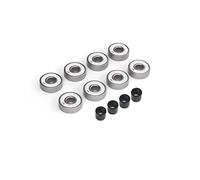 XRKJKQIDG Lot de 8 roulements Professionnels en céramique Noire for Longboard, Planche Surf, Roller, Skateboard(Black Ceramic Bearing)