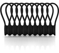 Xrkuu Lot de 10 serre-câbles magnétiques réutilisables en silicone (noir)