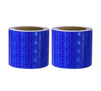 Xrkuu - Lot de 2 rouleaux de ruban adhésif réfléchissant bleu - 3 m x 5 cm - Sans résidus - Ruban adhésif de sécurité pour camions, vélos, poussettes, casques