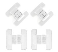 Xrkuu Lot de 4 verrous de réfrigérateur pour enfants avec dos adhésif, sécurité enfant pour réfrigérateur à porte unique et fontaine à boire (blanc et transparent)