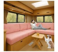 XRLQZH Housses de Coussin très Extensibles pour Caravane, Velours Housse Banquette Camping Car,Housses de siège Extensibles pour Rembourrage de Caravane (Pink,L100-130cm W65-95cm)