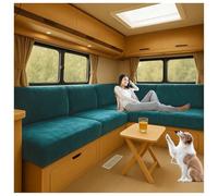 XRLQZH Housses de Coussin très Extensibles pour Caravane, Velours Housse Banquette Camping Car,Housses de siège Extensibles pour Rembourrage de Caravane (Blue,L190-220cm W65-95cm)