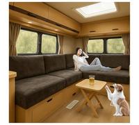 XRLQZH Housses de Coussin très Extensibles pour Caravane, Velours Housse Banquette Camping Car,Housses de siège Extensibles pour Rembourrage de Caravane (Khaki,L40-65cm W40-65cm)