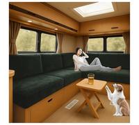 XRLQZH Housses de Coussin très Extensibles pour Caravane, Velours Housse Banquette Camping Car,Housses de siège Extensibles pour Rembourrage de Caravane (Green,L160-190cm W40-65cm)