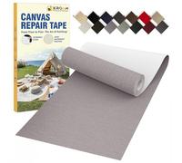 Tissu Autocollant Reparation, 8 x 160 cm Tissu Imperméable Autocollant, Extérieur Tissus Reparation Autocollant pour Canapés, Bateau, Tentes, Chaises, Longues, Bâche, Auvents, Parasol Gris