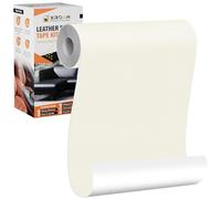 Xroam Simili Cuir Autocollant, 12x160 cm Beige Blanc, Patch de Réparation en Cuir Auto-adhésif, Reparation Autocollant Cuir Patch Rénovation pour Canapés, Sièges de Voiture, Chaises