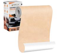 Xroam Simili Cuir Autocollant, 12x160 cm Beige Jaune Rétro, Patch de Réparation en Cuir Auto-adhésif, Reparation Autocollant Cuir Patch Rénovation pour Canapés, Sièges de Voiture, Chaises