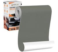 Xroam Simili Cuir Autocollant, 12x160 cm Gris Clair, Patch de Réparation en Cuir Auto-adhésif, Reparation Autocollant Cuir Patch Rénovation pour Canapés, Sièges de Voiture, Chaises