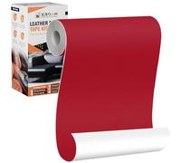 Xroam Simili Cuir Autocollant, 12x160 cm Rouge Lisse, Patch de Réparation en Cuir Auto-adhésif, Reparation Autocollant Cuir Patch Rénovation pour Canapés, Sièges de Voiture, Chaises