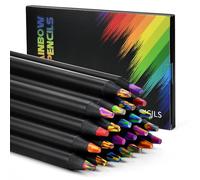 XRPRPX 24 PCS Crayons Arc en Ciel en Bois 12 Couleur Arc-en-ciel Crayons de Couleur Multicolores pour Enfant Adulte Dessin Coloriage Croquis