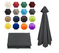 XRQBYUX 3.50M/8 Baleines Auvent de Parasol de Jardin, Toile de Remplacement Anti UV 50+, Housse de Rechange Couverture en Polyester (Gray, 8 ribs-350cm/11.4ft)