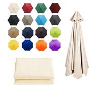 XRQBYUX 3.50M/8 Baleines Auvent De Remplacement Pour Parasol De Jardin, Parasol Toile De Parasol, Housse De Rechange De Remplacement Couverture, Polyester Anti UV 50+(White,8 ribs-350cm/11.4ft)