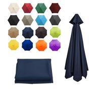 XRQBYUX 3.50M/8 Baleines Auvent De Remplacement Pour Parasol De Jardin, Parasol Toile De Parasol, Housse De Rechange De Remplacement Couverture, Polyester Anti UV 50+(Navy blue,8 ribs-350cm/11.4ft)