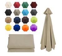 XRQBYUX 3.50M/8 Baleines Auvent De Remplacement Pour Parasol De Jardin, Parasol Toile De Parasol, Housse De Rechange De Remplacement Couverture, Polyester Anti UV 50+(Top color,6 ribs-300cm/9.8ft)