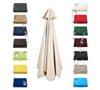 XRQBYUX Auvent De Rechange Pour Parasol De Terrasse 200/230/250/270/300/350cm, Toile De Rechange Pour Parasols De Jardin Imperméable, Polyester Anti UV 50+(White,6 ribs-250cm/8.2ft)