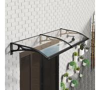 XRRJFYH Auvent Porte D'entree, Marquise de Porte Exterieur, Store Pergola Extérieur, Couvercle Polycarbonate Transparent(Black,60x160cm)