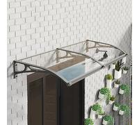 XRRJFYH Auvent Porte D'entree, Marquise de Porte Exterieur, Store Pergola Extérieur, Couvercle Polycarbonate Transparent(Gray,100x200cm)