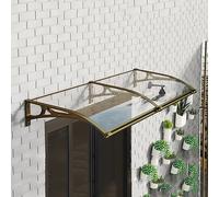 XRRJFYH Auvent Porte D'entree, Marquise de Porte Exterieur, Store Pergola Extérieur, Couvercle Polycarbonate Transparent(Gold,80x450cm)