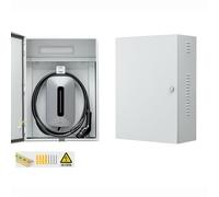 XRRJFYH Boîtier de Borne de Recharge 7kw à Usage Domestique, Wallbox Extérieur, Coffre de Rangement Sécurisé pour Borne de Recharge Vehicule Electrique, Couvercle Étanche à Fixation Murale(White)