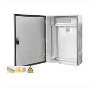 XRRJFYH Boîtier de Borne de Recharge 7kw à Usage Domestique, Wallbox Extérieur, Coffre de Rangement Sécurisé pour Borne de Recharge Vehicule Electrique, Couvercle Étanche à Fixation Murale(Silver)