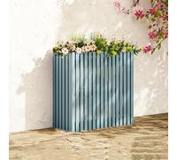 XRRJFYH Cache Clim Cache Climatiseur Exterieur Bois Housse Climatiseur Extérieur Cache Pompe a Chaleur Extérieur pour Caché et Décoratif (Color : Blue-b, Size : 105x45x100cm)