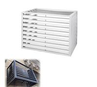 XRRJFYH Cache Climatiseur Exterieur Aluminium Cache Pompe a Chaleur Extérieur Cache Clim Housse Climatiseur Extérieur pour Cacher et Protéger (Color : Bianco, Size : 4 sides-b For 2~3HP)