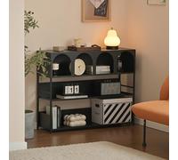 XRRJFYH Console Meuble avec Rangement, Table Console Métal, Moderne Console Entree, Tables Consoles de Salon(Black)