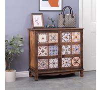 XRRJFYH Meuble Chaussure Bois, Rangement Chaussure avec Portes, Armoire Chaussure Entree, Casier Chaussures(Beige,82x37x78cm/32x15x31in)