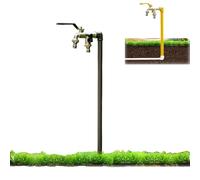 XRRJFYH Robinet Exterieur 1/2 Robinet Double Sortie Laiton Robinet Exterieur Jardin Sur Pied Antigel Colonne D'eau(Gris,80cm/31.5in)
