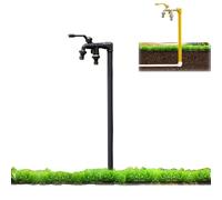 XRRJFYH Robinet Exterieur 1/2 Robinet Double Sortie Laiton Robinet Exterieur Jardin Sur Pied Antigel Colonne D'eau(Negro,60cm/24in)