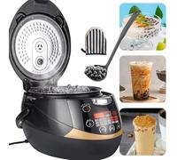 XRSMOU Machine Boba Maker,Pot Réchauffeur De Perles Commercial,Écran Tactile,Grande Capacité,Pot Intérieur Antiadhésif,pour Les Magasins De Desserts