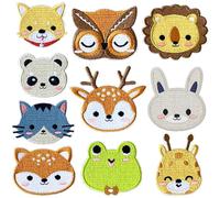 Xrten 10 Pcs Patch Thermocollant, Patchs Brodés Mignons, Écusson Thermocollant Animal, Ecusson Thermocollant, Accessoires de Bricolage pour Enfants et Adultes