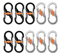 Xrten 10 Pcs Porte-Clés Mousqueton, S Mini Métal Clip de Boucle, Double Ressort Porte-Clés, Mini Mousqueton Clip de Verrouillage Antivol et Anti-Chute