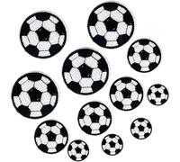 Xrten 12 Écussons de Football en Coton, Écussons de Football, Écussons de Broderie de Football, Thermocollants, Écusson Brodé Thermocollant, Écussons Décoratifs de Chemises