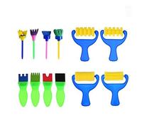 Xrten 12 PCS Pinceaux à Éponge Pinceaux de Peinture Brosses pour Enfants Artisanat d'art DIY