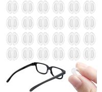 Xrten 24 Paires Plaquettes de Nez, Adhésif Plaquett Lunette, Plaquettes de Nez Adhésives pour Lunettes, Plaquettes de Nez en Silicone, Anti Glisse Lunettes (Transparent)