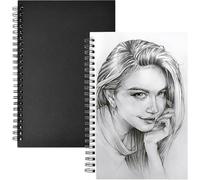 Xrten 2pcs Cahier Spirale A5, Bloc-Notes de Couverture Kraft 100 Pages, Spiral Notebook, Bloc de Dessin pour Le Dessin, Croquis, Étudiant Office School Fournitures